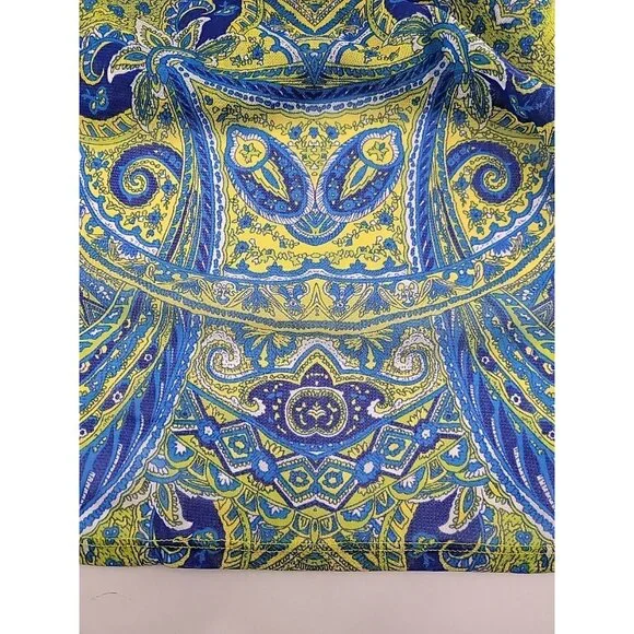 INC International Concepts Womenβs Tunic Top Blue Green Paisley Print Embellish - Picture 8 of 10